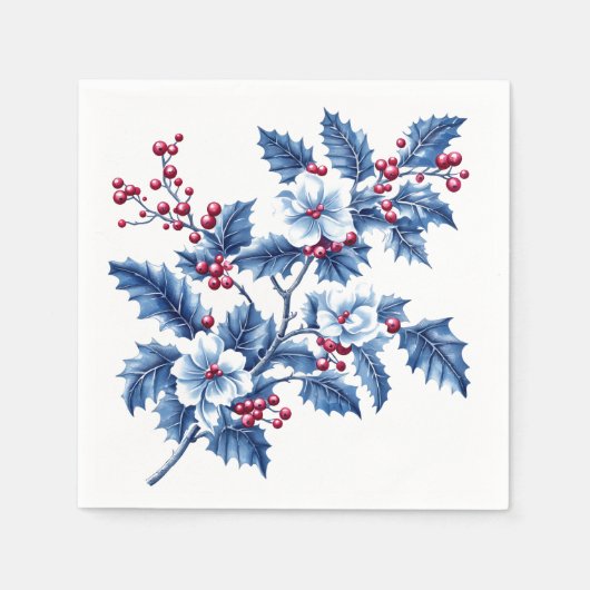 Elegante Holly Berries en servetten (Voorkant)