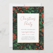 Elegante Holly Berries Foliage Kerstfeest Kaart (Voorkant)