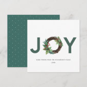 ELEGANTE HOLLY BERRY GROEN ROOD JOY KRANS KERSTMIS FEESTDAGENKAART (Voorkant / Achterkant)