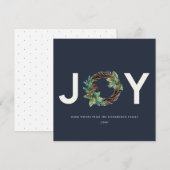 ELEGANTE HOLLY BERRY RED NAVY JOY KRANS KERSTMIS FEESTDAGENKAART (Voorkant / Achterkant)