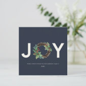 ELEGANTE HOLLY BERRY RED NAVY JOY KRANS KERSTMIS FEESTDAGENKAART (Staand voorkant)