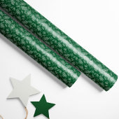 Elegante Holly & Berry Stems Groen Cadeaupapier