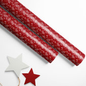 Elegante Holly & Berry Stems Rood Cadeaupapier