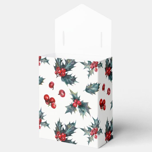 Elegante Holly Berry Vakantie Kerstmis Rustieke gu Bedankdoosjes (Geopend)