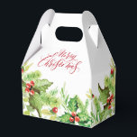 Elegante Holly Berry Vrolijk Kerstfeest Vakantie F Bedankdoosjes<br><div class="desc">Elegante Rode Poinsettia Vrolijke Kerstvakantie Favorietendoos. Klik voor verdere aanpassingen op de link "Verder aanpassen" en gebruik onze ontwerptool om deze sjabloon aan te passen. Neem contact met me op als je hulp nodig hebt of overeenkomende objecten.</div>