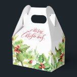 Elegante Holly Berry Vrolijk Kerstfeest Vakantie F Bedankdoosjes<br><div class="desc">Elegante Rode Poinsettia Vrolijke Kerstvakantie Favorietendoos. Klik voor verdere aanpassingen op de link "Verder aanpassen" en gebruik onze ontwerptool om deze sjabloon aan te passen. Neem contact met me op als je hulp nodig hebt of overeenkomende objecten.</div>