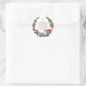 Elegante Holly Berry Winter Doop Dank u Ronde Sticker (Tas)