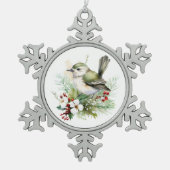 Elegante Holly Bird Kerst Classic Charm Keramische Bal Ornament (Voorkant)