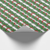 Elegante Holly feestelijke kerst groen rood groen Cadeaupapier (Hoek)