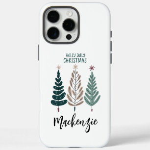 Elegante Holly Jolly Christmas aangepaste naam gra iPhone 16 Pro Max Hoesje