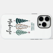 Elegante Holly Jolly Christmas aangepaste naam gra Case-Mate iPhone Case (Achterkant (horizontaal))
