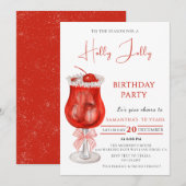 Elegante Holly Jolly kerstverjaardag Kaart (Voorkant / Achterkant)