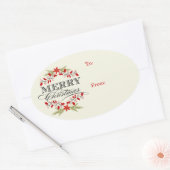 Elegante Holly Kerst Typografie Gift Labels (Envelop)