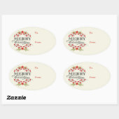 Elegante Holly Kerst Typografie Gift Labels (Vel)