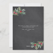 Elegante Holly Merry kerstvakantie fotokaart Feestdagenkaart (Achterkant)