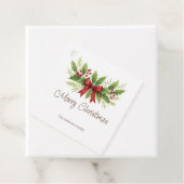 Elegante Holly & Red Bow Kerstmis - Bedankjes Labels (In situ)