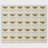 Elegante Holly & Red Bow Kerstmis - Cadeaupapier (Vlak)