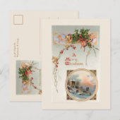 Elegante  Holly, Rustieke Scène & Groet Briefkaart (Voorkant / Achterkant)