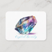 Elegante Holograaf Waterverf Crystal Script merk Visitekaartje (Voorkant)