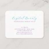 Elegante Holograaf Waterverf Crystal Script merk Visitekaartje (Achterkant)