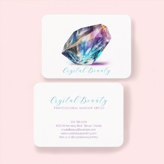 Elegante Holograaf Waterverf Crystal Script merk Visitekaartje