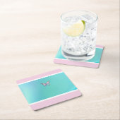 Elegante holografische Aqua Butterfly Paper Onderz Kartonnen Onderzetters (Insitu)