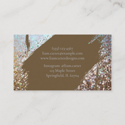 Elegante holografische borstel gepersonaliseerde n visitekaartje (Achterkant)