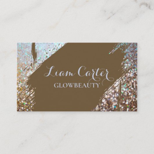 Elegante holografische borstel gepersonaliseerde n visitekaartje (Voorkant)