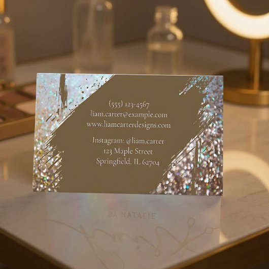 Elegante holografische borstel gepersonaliseerde n visitekaartje