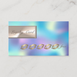 Elegante holografische, glinsterende lippen loyali klantenkaartje