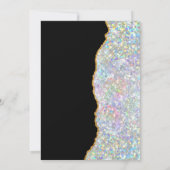 Elegante Holografische Glitter Agaat Zwart Modern Kaart (Achterkant)