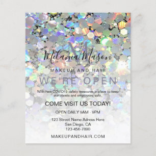 Elegante Holografische Glitter Make-up Artiest Zwa Flyer