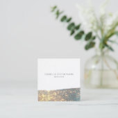 Elegante Holografische Glitter Modern Chic Vierkante Visitekaartje (Staand voorkant)