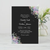 Elegante Holografische Glitter Modern Zwart Kaart (Staand voorkant)