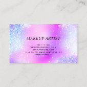 Elegante Holografische Glitter Paarse Schoonheidss Visitekaartje (Achterkant)
