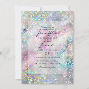 Elegante Holografische Glitter Pastel Alcohol Inkt Kaart