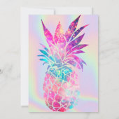 Elegante holografische glitter schildpad ananas kaart (Achterkant)