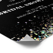 Elegante holografische glitters BRUILOFT Black Poster (Hoek)