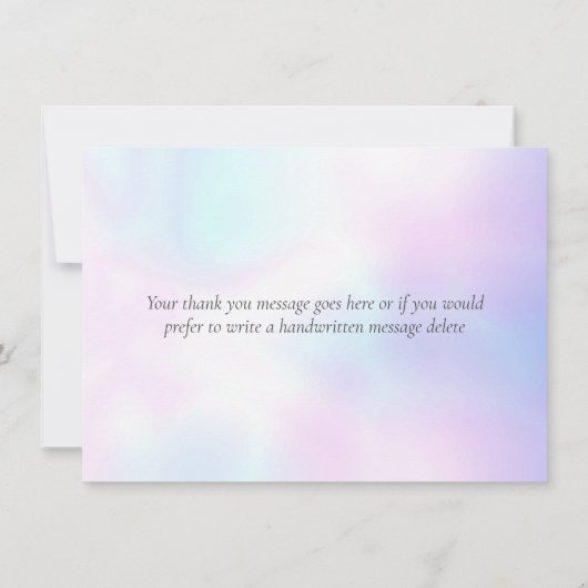 Elegante holografische groen bladeren dank u bedankkaart (Achterkant)