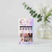 Elegante holografische kapper Instagram QR-code Visitekaartje (Staand voorkant)