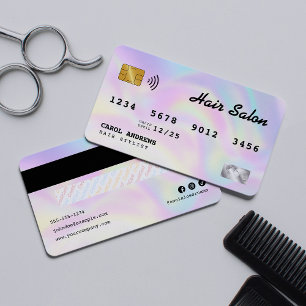 Elegante Holografische Kapsalon Creditcard Visitekaartje