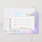 Elegante holografische lente bladeren cadeaubon (Achterkant)