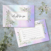 Elegante holografische lente bladeren cadeaubon