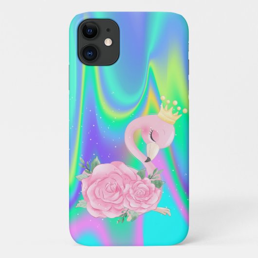 Elegante holografische Mooie Baby Flamingo Case-Mate iPhone Case (Achterkant)