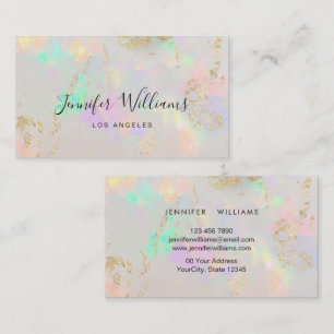 Elegante holografische opale schoonheidsbranding visitekaartje