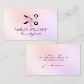 Elegante holografische schaar bloemenkapper visitekaartje (Voorkant / Achterkant)