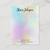 Elegante Holografische Sieraden Oorbel Display Visitekaartje (Voorkant)