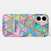 Elegante holografische trendy faux goud geometrisc Case-Mate iPhone case (Achterkant (horizontaal))