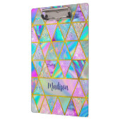 Elegante holografische trendy faux goud geometrisc klembord (Links)