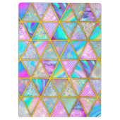 Elegante holografische trendy faux goud geometrisc klembord (Achterkant)